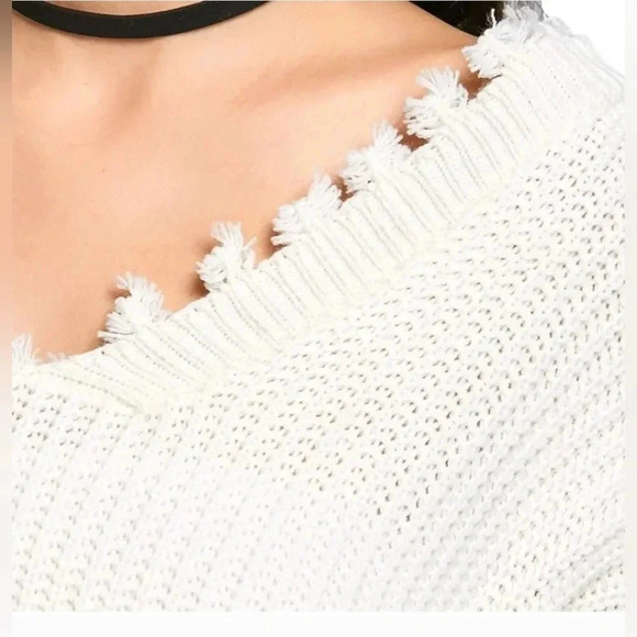 Full Tilt, Size L, Cream Destroyed Sweater - Picture 10 of 16